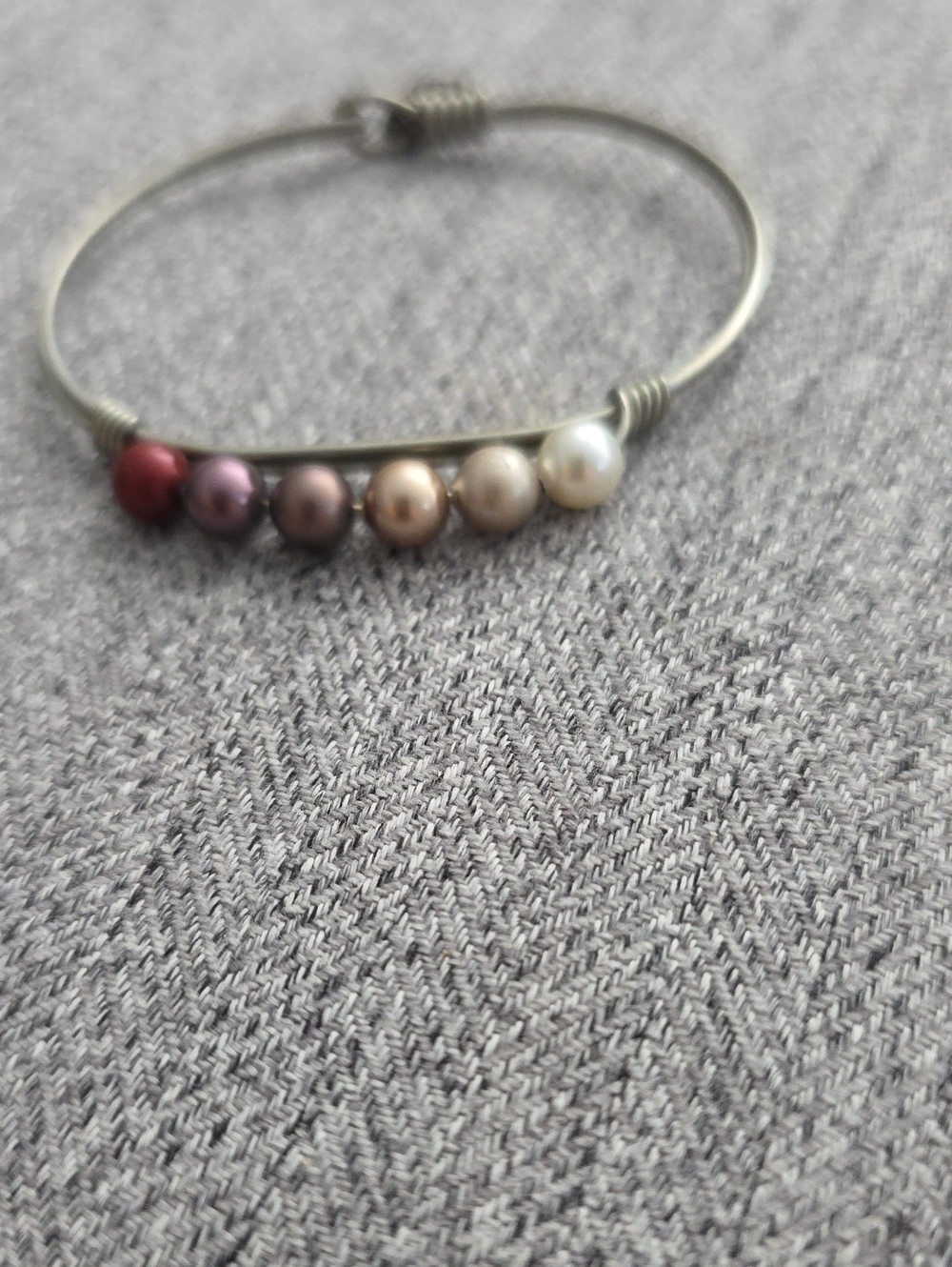 Multicolor Pearl Beaded Bangle Bracelet - Women Jewelry